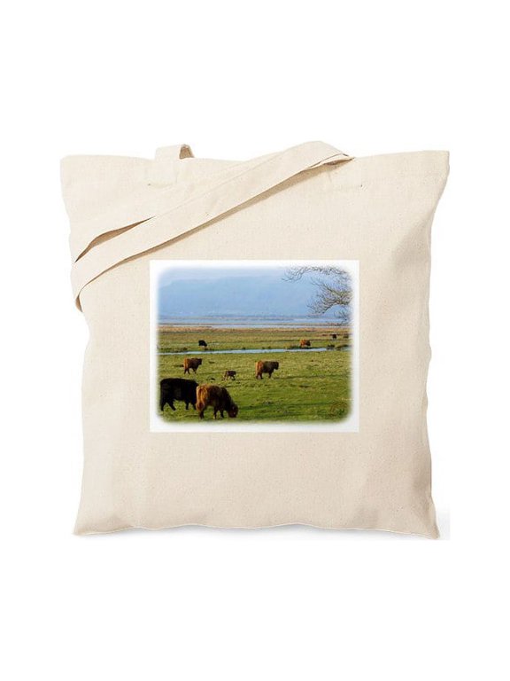 - Highland Cattle Near Loch Leven 9T076D 010 Tote Ba - Unisex Canvas Tote Bag, Beige, 1-Piece