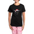 thumbnail image 1 of CafePress - Highland Cow Christmas Santa Hat Pajamas - Women's Short Sleeve Print T-Shirt and Pants Dark Cotton Pajama Set, 1 of 7