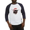 thumbnail image 1 of CafePress - Highland Cow Santa Hat Xmas Baseball Jersey - Cotton Baseball Jersey, 3/4 Raglan Sleeve Shirt, 1 of 4