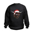 thumbnail image 1 of CafePress - Highland Cow Santa Hat Xmas Sweatshirt - Kids Sweatshirt, Youth Crew Neck Sweatshirt, 1 of 4