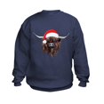 thumbnail image 1 of CafePress - Highland Cow Santa Hat Xmas Sweatshirt - Kids Sweatshirt, Youth Crew Neck Sweatshirt, 1 of 4