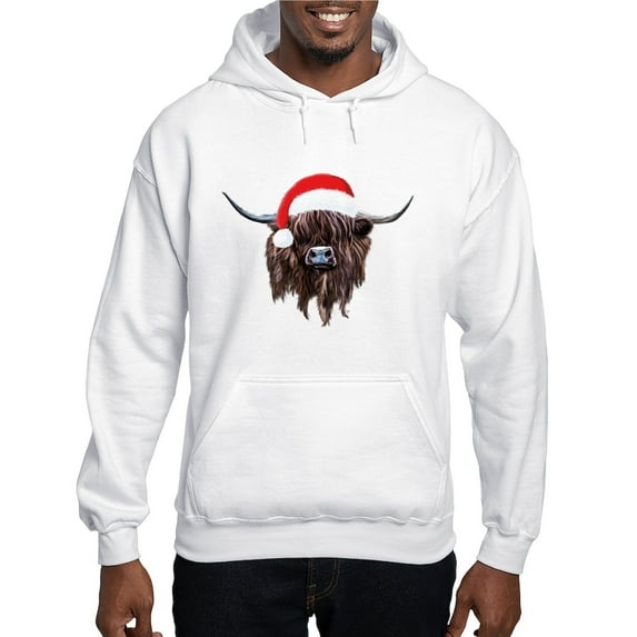 CafePress - Highland Cow Santa Hat Xmas Sweatshirt - Pullover Hoodie, Hooded Sweatshirt