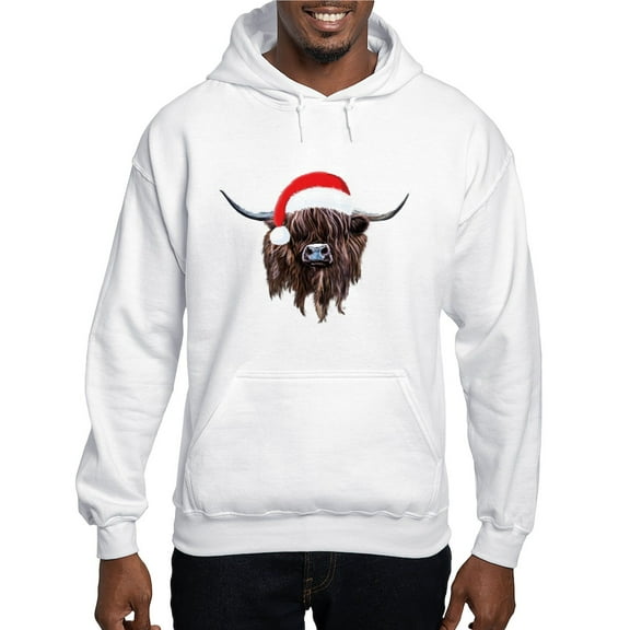 CafePress - Highland Cow Santa Hat Xmas Sweatshirt - Pullover Hoodie, Hooded Sweatshirt