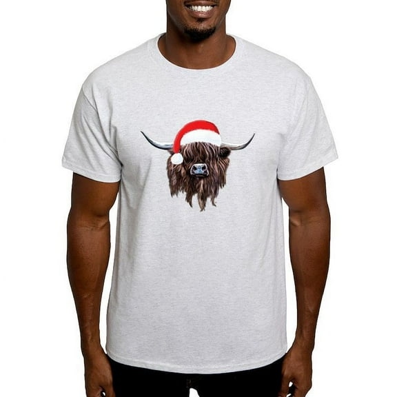 CafePress - Highland Cow Santa Hat Xmas T Shirt - Men's Classic Graphic T-Shirt