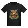 thumbnail image 1 of CafePress - Highland Cow Sitting In A Metal Kids T Shirt - Dark T-Shirt Kids XS-XL, 1 of 4