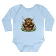 thumbnail image 1 of CafePress - Highland Cow Sitting In A Metal - Long Sleeve Cotton Baby Bodysuit, 1 of 4
