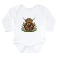 thumbnail image 1 of CafePress - Highland Cow Sitting In A Metal - Long Sleeve Cotton Baby Bodysuit, 1 of 4