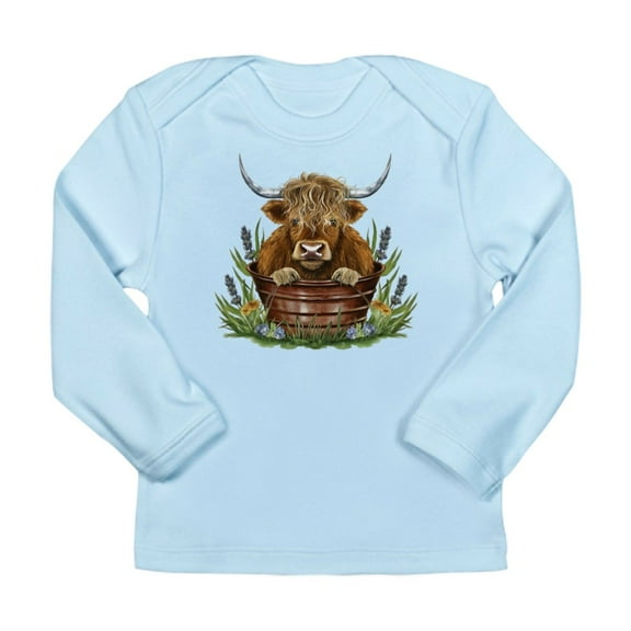 CafePress - Highland Cow Sitting In A Metal Long Sleeve Infant T Shirt - Long Sleeve Infant T-Shirt