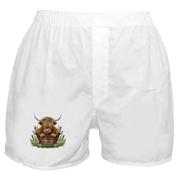 CafePress - Highland Cow Sitting In A Metal - Men's Novelty Boxer Shorts