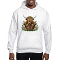 thumbnail image 1 of CafePress - Highland Cow Sitting In A Metal - Pullover Hoodie, Hooded Sweatshirt, 1 of 1