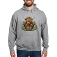 thumbnail image 1 of CafePress - Highland Cow Sitting In A Metal - Pullover Hoodie, Hooded Sweatshirt, 1 of 1