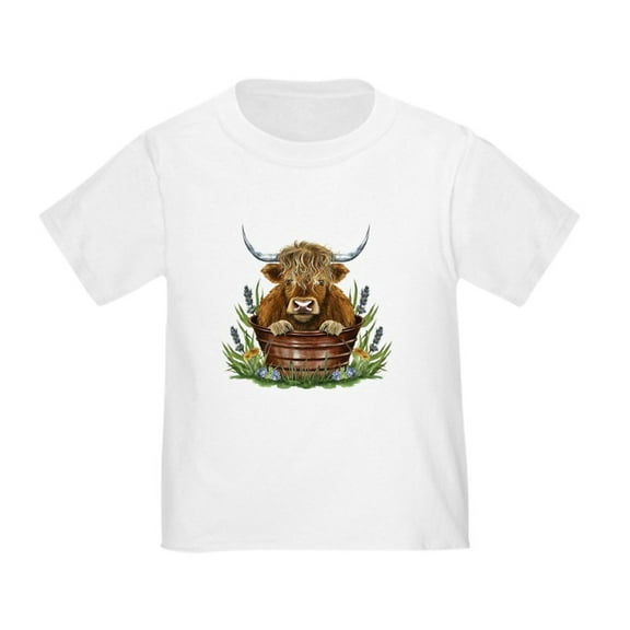 CafePress - Highland Cow Sitting In A Metal Toddler T Shirt - Cute Toddler T-Shirt, 100% Cotton