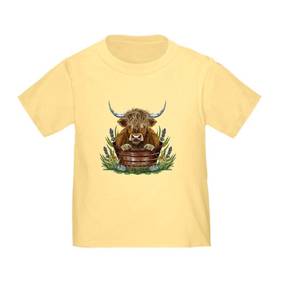 CafePress - Highland Cow Sitting In A Metal Toddler T Shirt - Cute Toddler T-Shirt, 100% Cotton