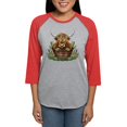thumbnail image 1 of CafePress - Highland Cow Sitting In A Metal Women's Baseball T Shirt - Womens Baseball Tee, 1 of 4