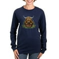thumbnail image 1 of CafePress - Highland Cow Sitting In A Metal Women's Long Sleeve T Shirt - Women's Long Sleeve Graphic Tee Casual Fit, 1 of 4