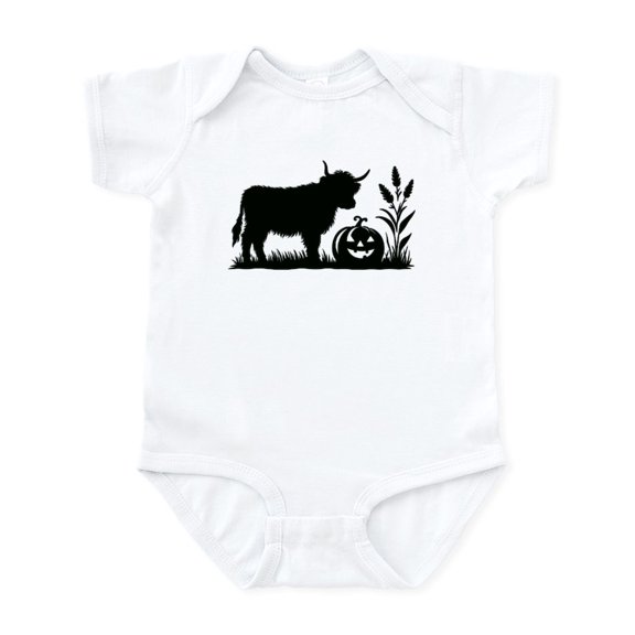 CafePress - Highland Cow With Pumpkin - Baby Light Bodysuit, Size Newborn - 24 Months