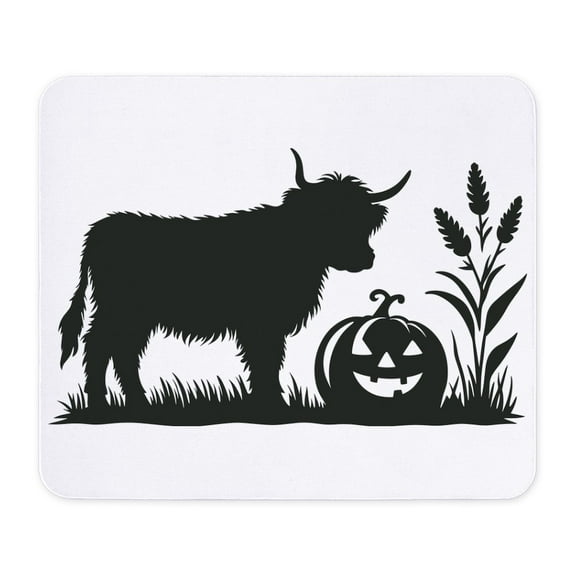 CafePress - Highland Cow With Pumpkin - Non-slip Rubber Mousepad, Gaming Mouse Pad