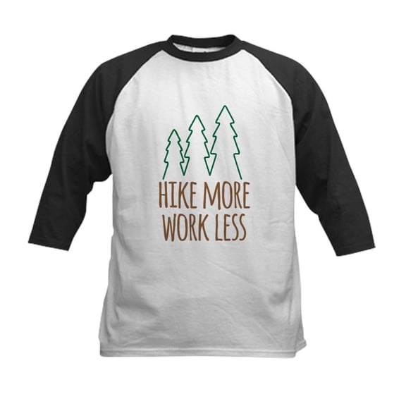 CafePress - Hike More Work Less Baseball Jersey - Kids Cotton Baseball Jersey, 3/4 Sleeve Shirt
