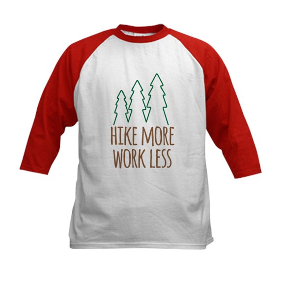 CafePress - Hike More Work Less Baseball Jersey - Kids Cotton Baseball Jersey, 3/4 Sleeve Shirt