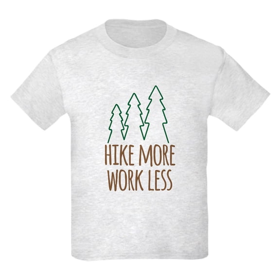 CafePress - Hike More Work Less T Shirt - Light Classic Kids Graphic, Short Sleeve T-Shirt, Sizes XS-XL