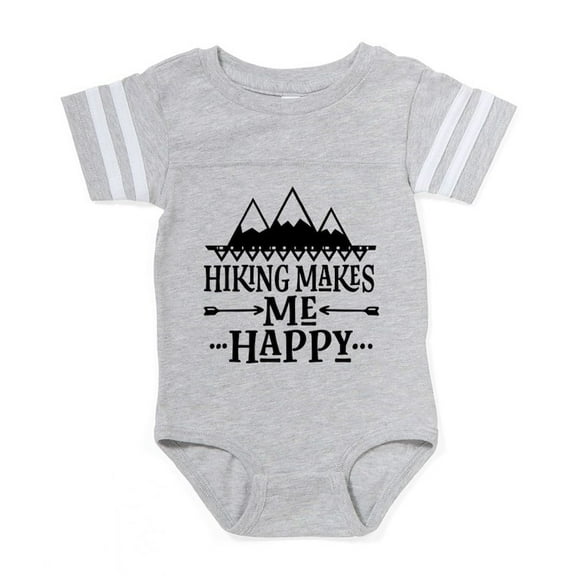 CafePress - Hiking Makes Me Happy - Cute Infant Baby Football Bodysuit