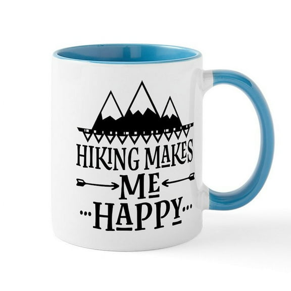 CafePress - Hiking Makes Me Happy Mugs - 11 oz Ceramic Mug - Novelty Coffee Tea Cup