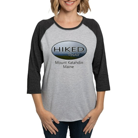 CafePress - Hiking Mount Katahdin Long Sleeve T Shirt - Womens Baseball Tee