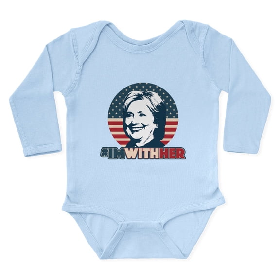 CafePress - Hillary 2016 I'm Wit Long Sleeve Infant Bodysuit - Long Sleeve Cotton Baby Bodysuit
