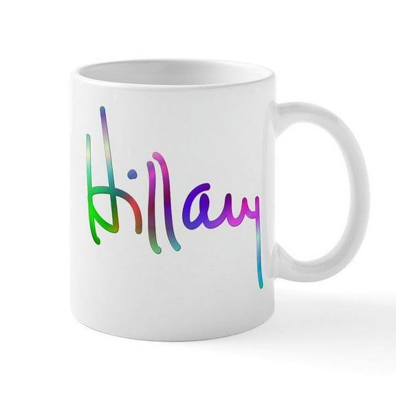 CafePress - Hillary Rainbow Signature Mug - 11 oz Ceramic Mug - Novelty Coffee Tea Cup