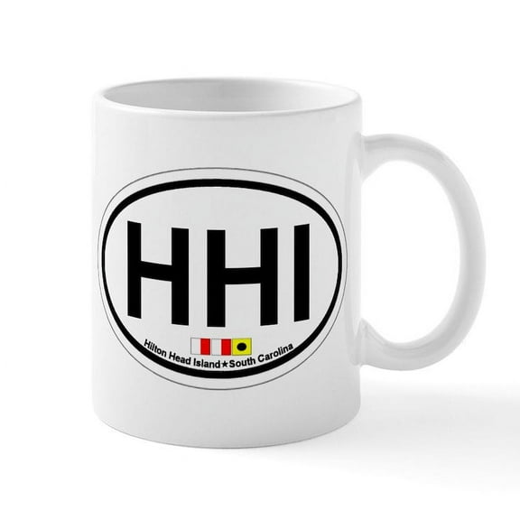 CafePress - Hilton Head Island SC Oval Design Mug - 11 oz Ceramic Mug - Novelty Coffee Tea Cup