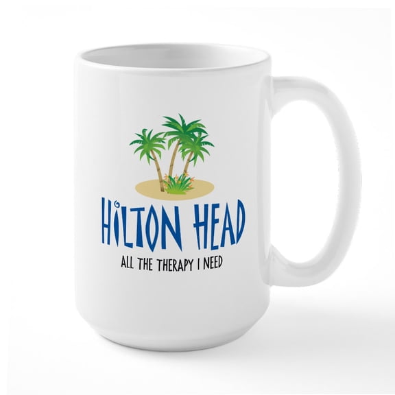 CafePress - Hilton Head Therapy Large Mug - 15 oz Ceramic Large White Novelty Mug