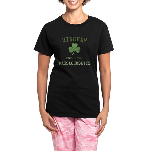 CafePress - Hingham Masschusetts Irish Women's Dark Pajamas - Women's Short Sleeve Print T-Shirt and Pants Dark Cotton Pajama Set
