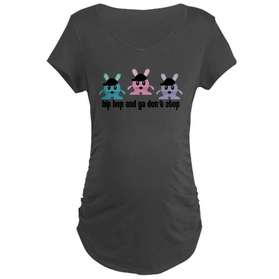 CafePress - Hip Hop Bunnies Maternity T Shirt - Maternity Dark T-Shirt