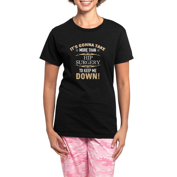 CafePress - Hip Surgery Humor Pajamas - Women's Short Sleeve Print T-Shirt and Pants Dark Cotton Pajama Set