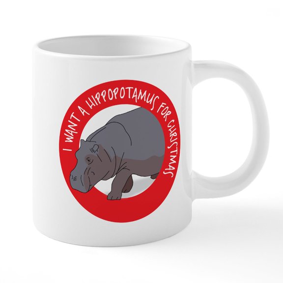 CafePress - Hippo For Christmas - 20 Oz White Ceramic Mega Mug