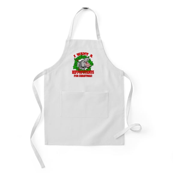 CafePress - Hippopotamus For Christmas - Kids Apron