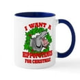 thumbnail image 1 of CafePress - Hippopotamus For Christmas Mug - 11 oz Ceramic Mug - Novelty Coffee Tea Cup, 1 of 4