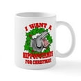 thumbnail image 1 of CafePress - Hippopotamus For Christmas Mug - 11 oz Ceramic Mug - Novelty Coffee Tea Cup, 1 of 4