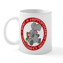 CafePress - Hippopotamus For Christmas Mug - 11 oz Ceramic Mug - Novelty Coffee Tea Cup