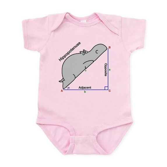 CafePress - Hippopotenuse Body Suit - Baby Light Bodysuit, Size Newborn - 24 Months