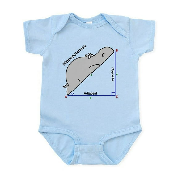 CafePress - Hippopotenuse Body Suit - Baby Light Bodysuit, Size Newborn - 24 Months
