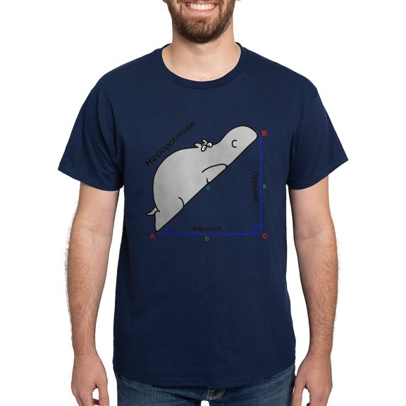 CafePress - Hippopotenuse T Shirt - Men's Classic Graphic Cotton T-Shirt