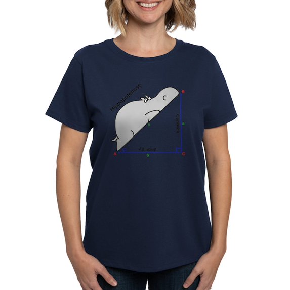 CafePress - Hippopotenuse T Shirt - Women's Traditional Fit Dark T-Shirt