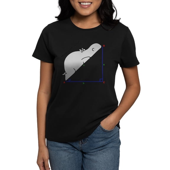 CafePress - Hippopotenuse T Shirt - Women's Traditional Fit Dark T-Shirt