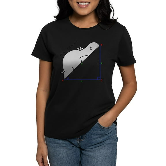 CafePress - Hippopotenuse T Shirt - Women's Traditional Fit Dark T-Shirt