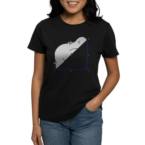 CafePress - Hippopotenuse T Shirt - Women's Traditional Fit Dark T-Shirt