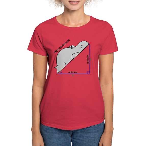 CafePress - Hippopotenuse T Shirt - Women's Traditional Fit Dark T-Shirt