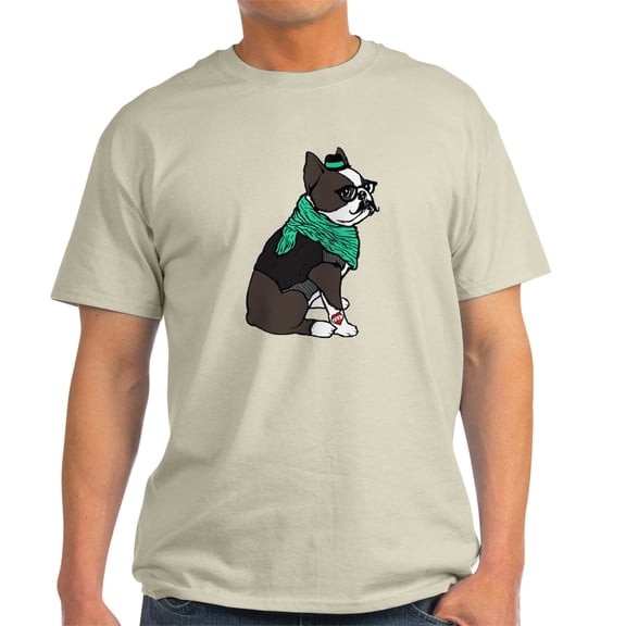 CafePress - Hipster Boston Terrier Light T Shirt - Men's Classic Graphic T-Shirt