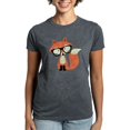 thumbnail image 1 of CafePress - Hipster Fox 2 T Shirt - Women's Traditional Fit Dark T-Shirt, 1 of 4