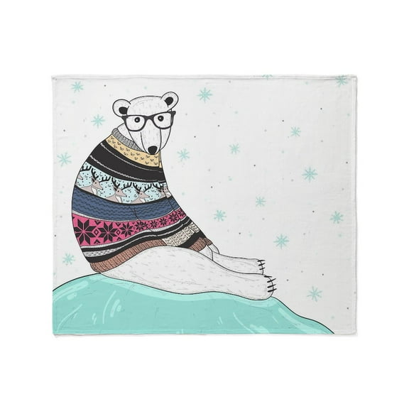 CafePress - Hipster Polar Bear Throw Blanket - Soft Fleece Throw Blanket, 50"x60" for All Ages